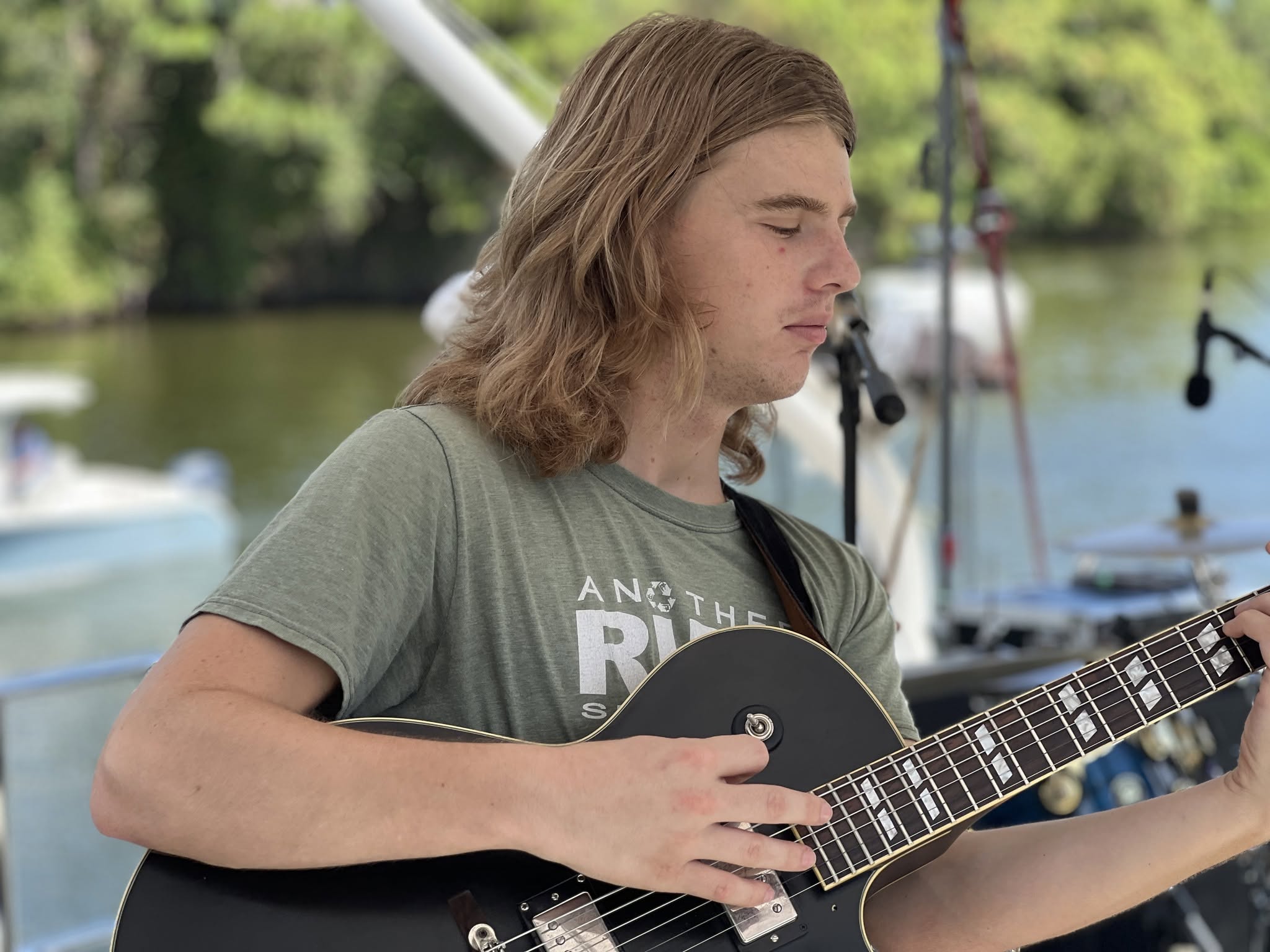 Caleb on the water